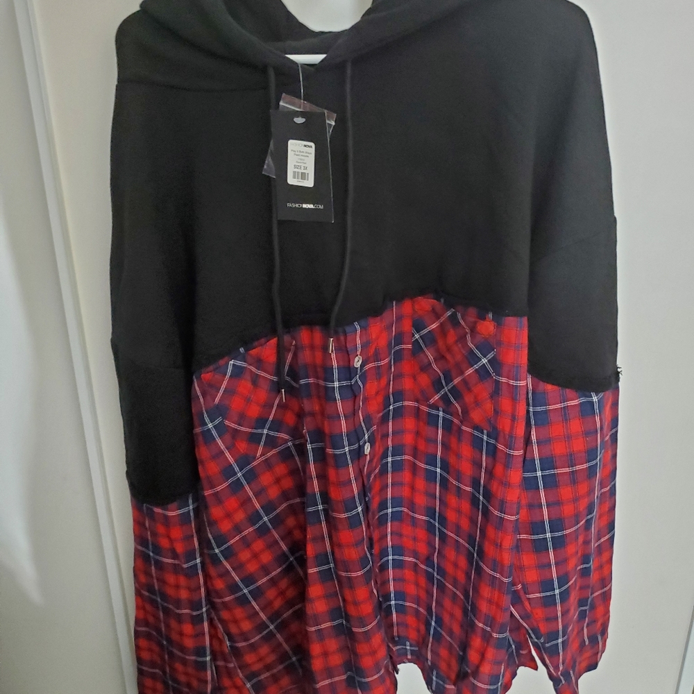 Fashion Nova plaid hoodie
